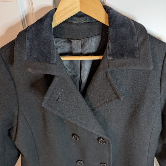 Vintage D’Allaird’s Black Wool Velvet Collar Midi Coat | M/L Oversized Fit - Picture 2 of 13